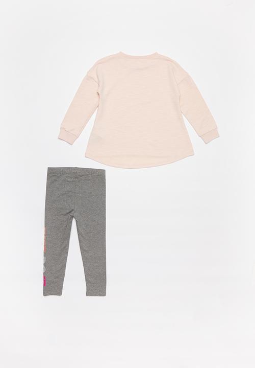 Nike - Nkg jdi multi shine leggings set - pink & grey 