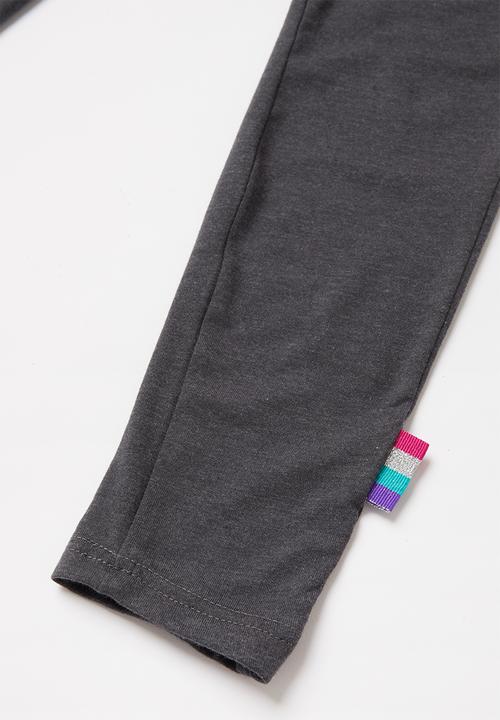 Rebel Republic - Girls spandex leggings - charcoal