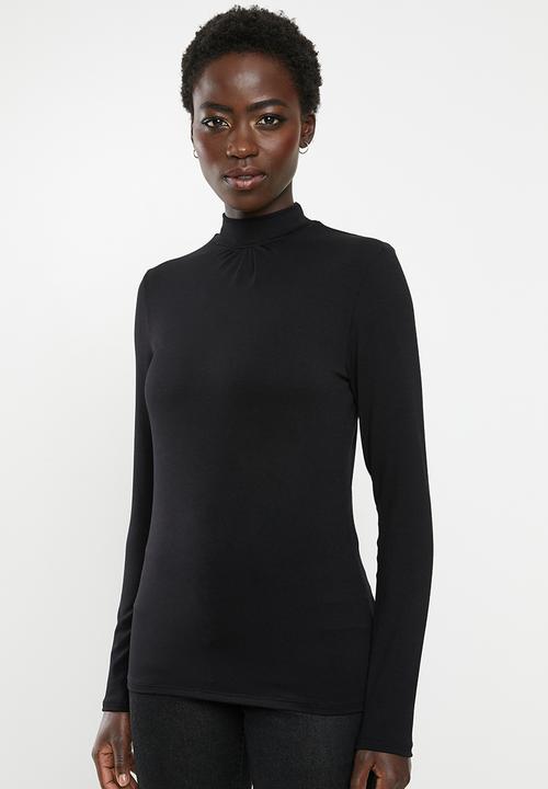 edit - Gauged neck poloneck - black
