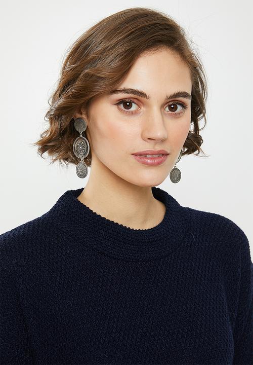 Glamorous - Knitted tie waist dress - navy