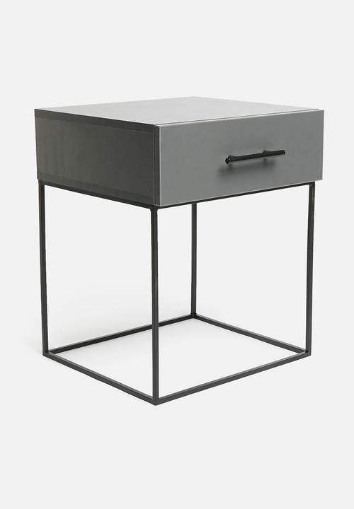 Sixth Floor - Hudson 1 drawer bedside table - storm grey