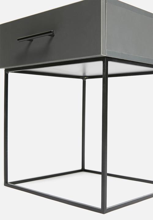 Sixth Floor - Hudson 1 drawer bedside table - storm grey