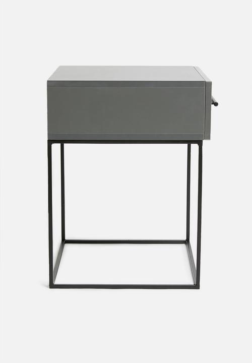 Sixth Floor - Hudson 1 drawer bedside table - storm grey