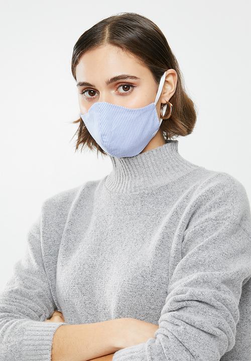 Superbalist - Ditsy floral and stripe mask 2 pack - blue