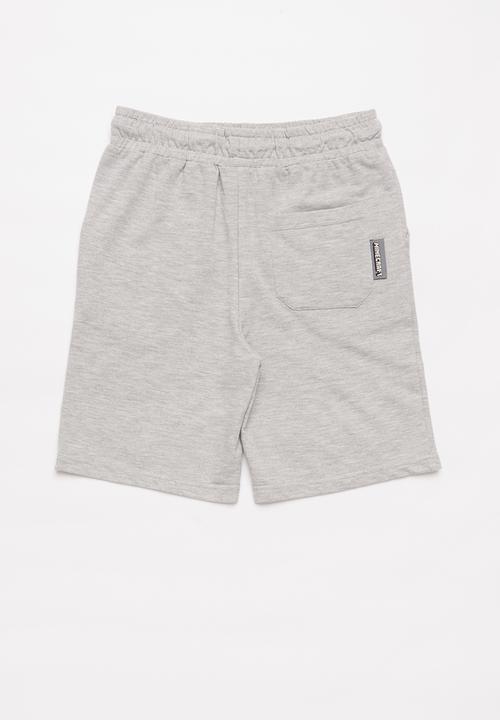 Rebel Republic - Boys Minecraft fleece shorts - grey melange