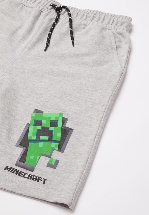 Rebel Republic - Boys Minecraft fleece shorts - grey melange