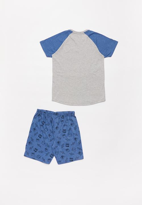 Rebel Republic - Boys Minecraft pyjama - grey melange