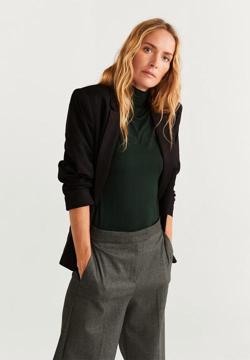 MANGO - Cropped wide leg trousers - grey
