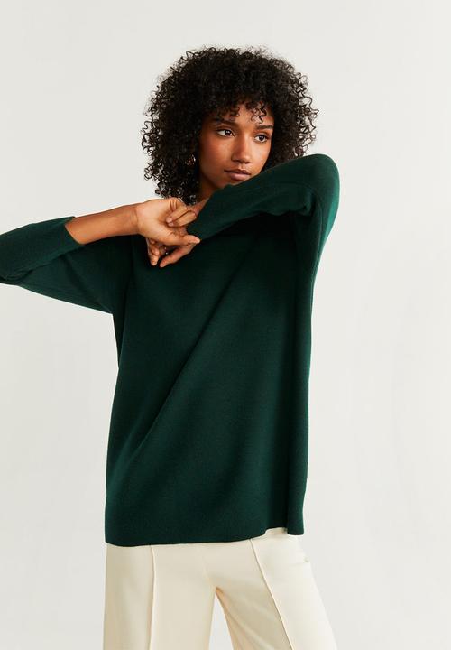 MANGO - High neck jersey - dark green