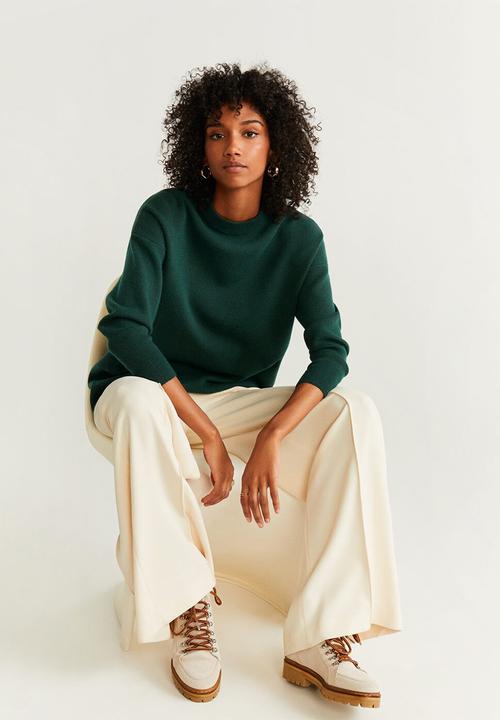 MANGO - High neck jersey - dark green