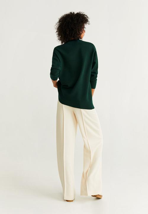 MANGO - High neck jersey - dark green