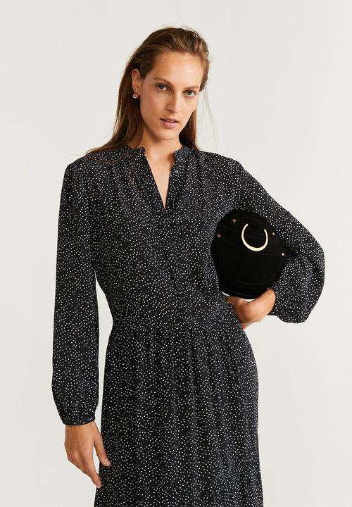 MANGO - All over print dress - black
