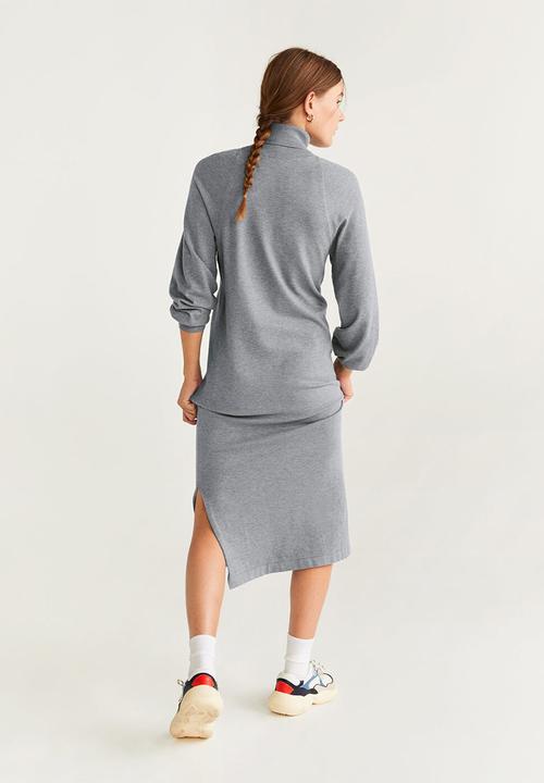 MANGO - High neck dress - grey