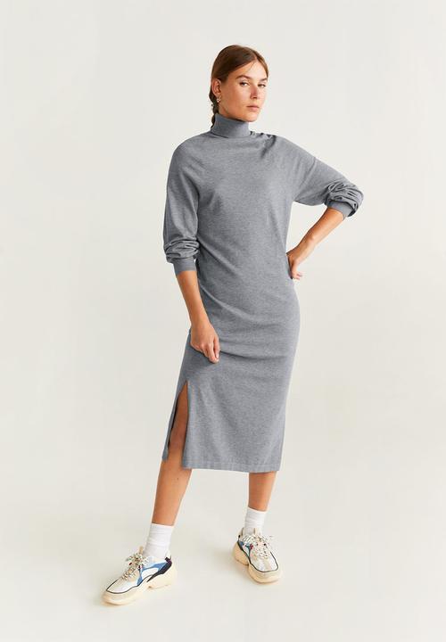 MANGO - High neck dress - grey