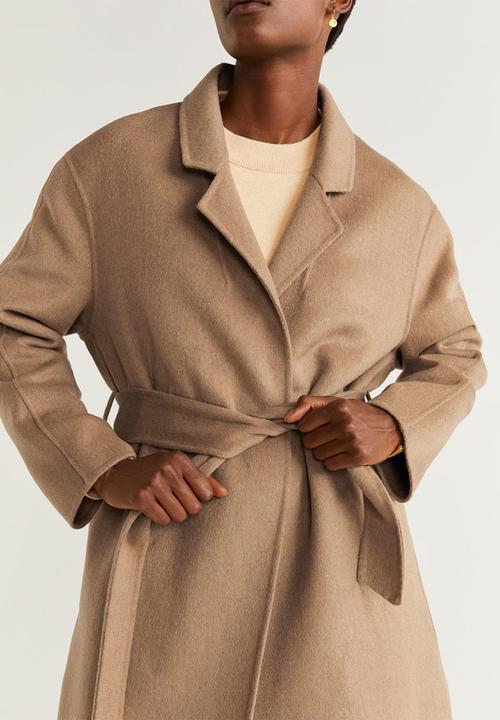 MANGO - Coat batin - brown