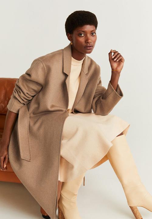MANGO - Coat batin - brown
