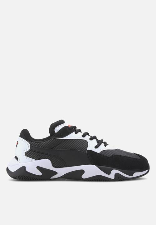 black white puma sneakers