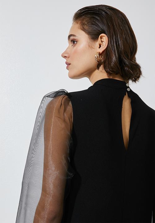 Superbalist - Puff sleeve shift dress - black