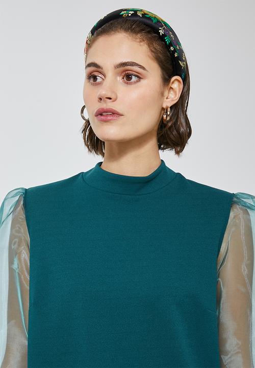 Superbalist - Puff sleeve shift dress - emerald