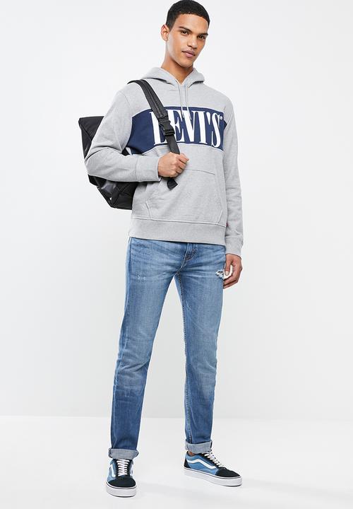 Levi’s® - Colour block logo hoodie - grey & navy 