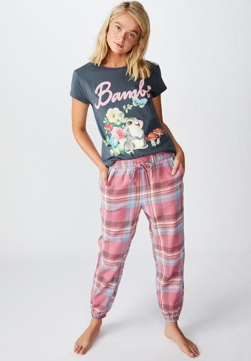 Cotton On - Flannel sleep pant- washed rose check