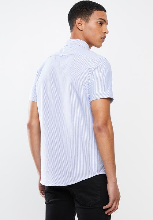 Brave Soul - Meyer short sleeve shirt - blue & white