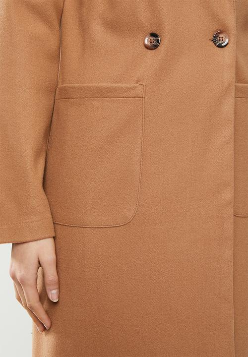 Blake - Melton double breasted coat - brown