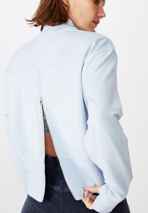 Cotton On - Zip back fleece crew - skye blue