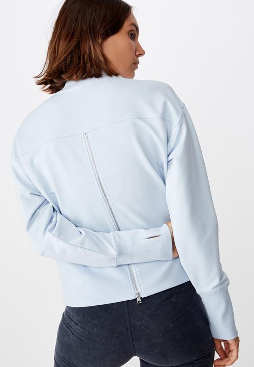 Cotton On - Zip back fleece crew - skye blue