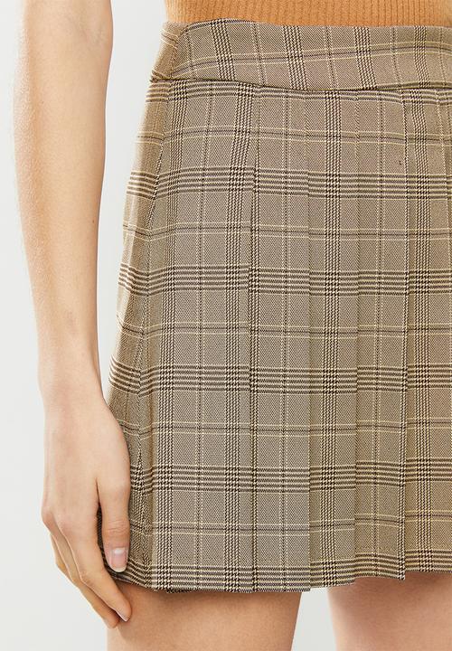 Blake - Check wrap skirt - brown 