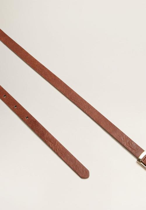 MANGO - Fino belt - brown & black 