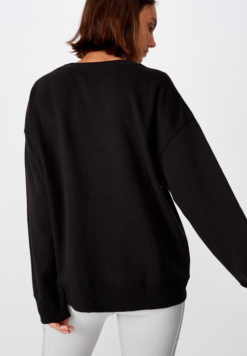 Cotton On - Long sleeve fleece crew top - winter black