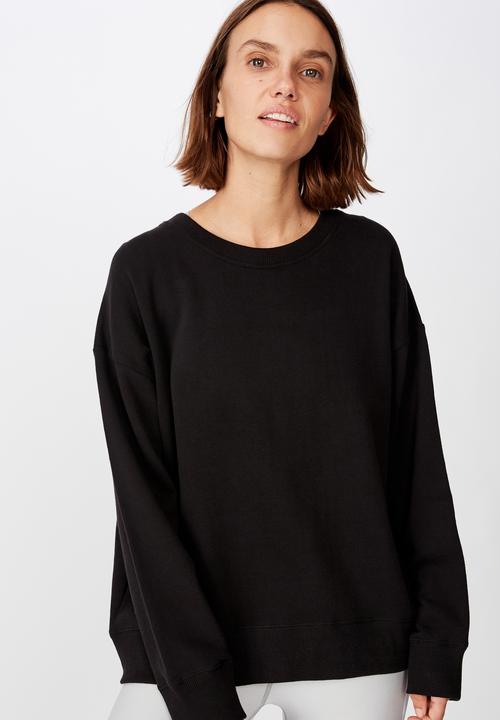 Cotton On - Long sleeve fleece crew top - winter black