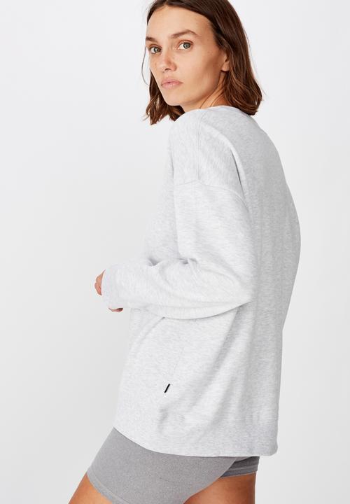 Cotton On - Long sleeve fleece crew top - winter grey marle