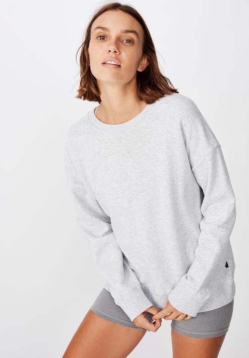 Cotton On - Long sleeve fleece crew top - winter grey marle
