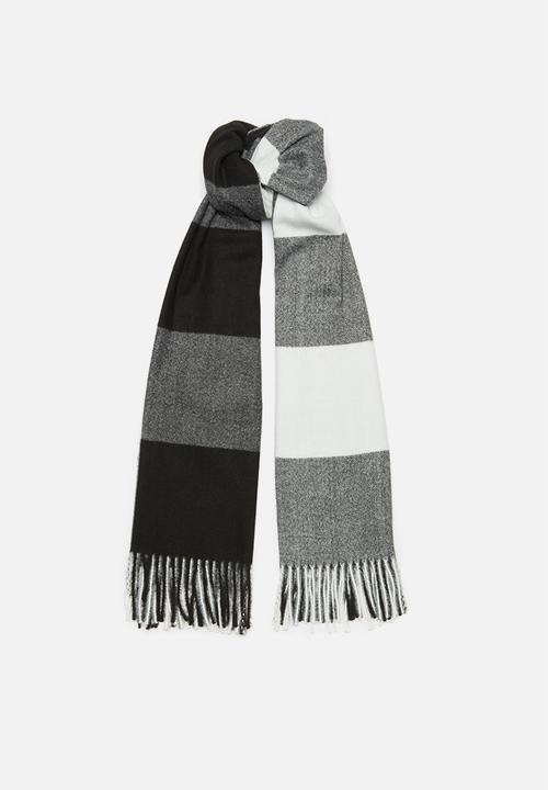 edit - Colourblock scarf - black & white
