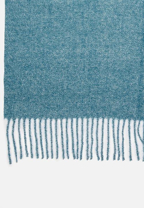 edit - Fringed infinity scarf - blue