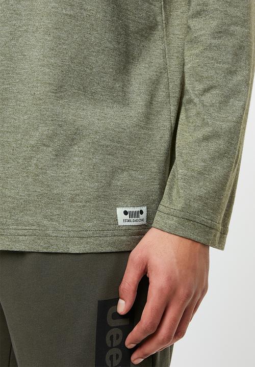 JEEP - Script long sleeve tee - khaki green