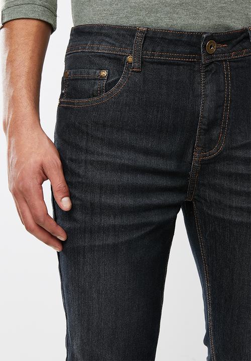 JEEP - Basic washed straight leg jeans - black