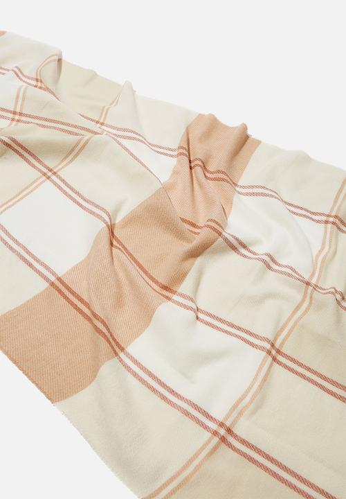 Rubi - Mya mid weight scarf - ecru check