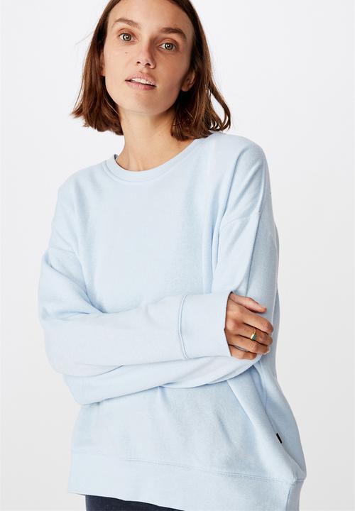 Cotton On - Long sleeve fleece crew top - winter skye blue marle