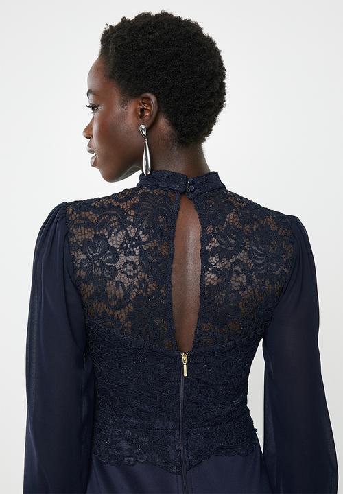 MILLA - Lace combo dress - navy