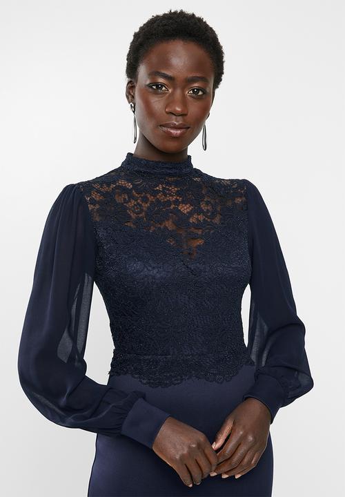 MILLA - Lace combo dress - navy