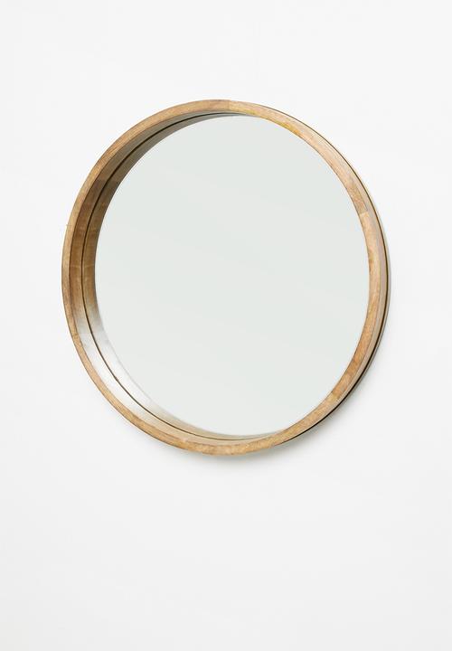 Sixth Floor - Round wood mirror - natural