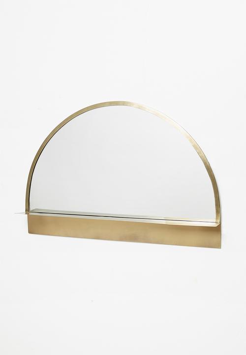 Sixth Floor - Luna shelf mirror - gold