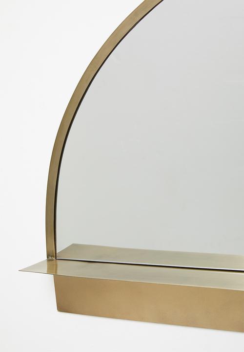 Sixth Floor - Luna shelf mirror - gold