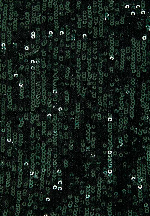 VELVET - Sequin cowl top - green