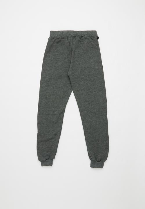 Rebel Republic - Colour block trackpants - black & charcoal