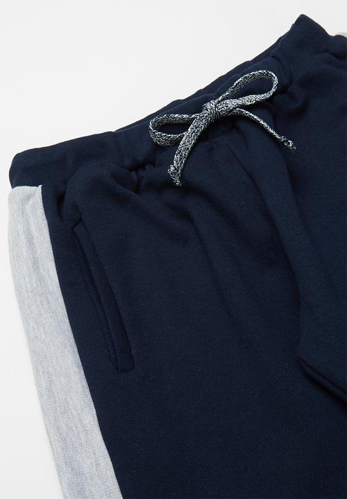 Superbalist - Colour block trackpants - navy/grey melange