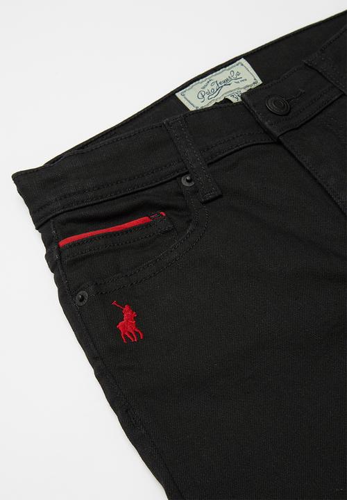 POLO - Boys Jason coated slim fit jean - black